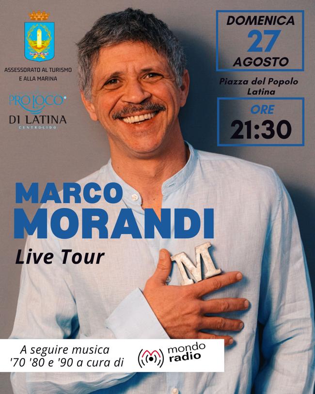 Latina, concerto di Marco Morandi in piazza del Popolo